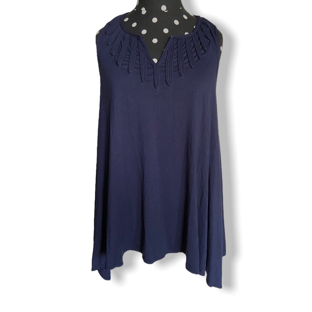 Sophie Max Womens Tank Top Size XS Germaine Trapeze Navy Blue Swing NEW - Picture 3 of 11